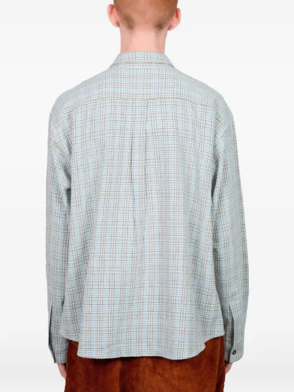 STORY mfg. パッチワーク チェック シャツ | ブルー | FARFETCH JP