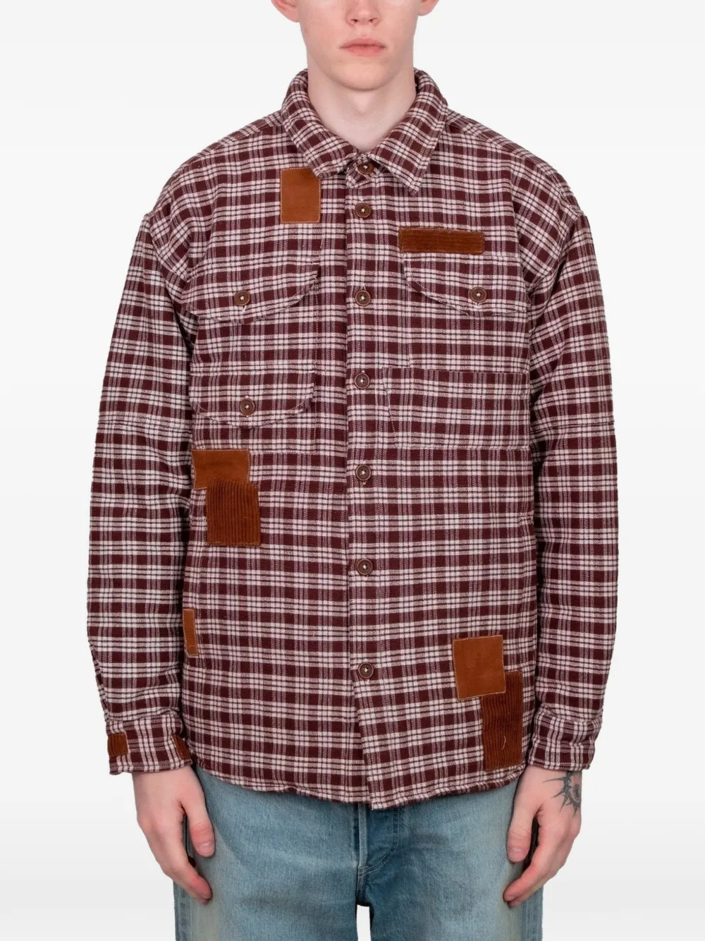 STORY mfg. Harvest patchwork overshirt | marrón | Image 1