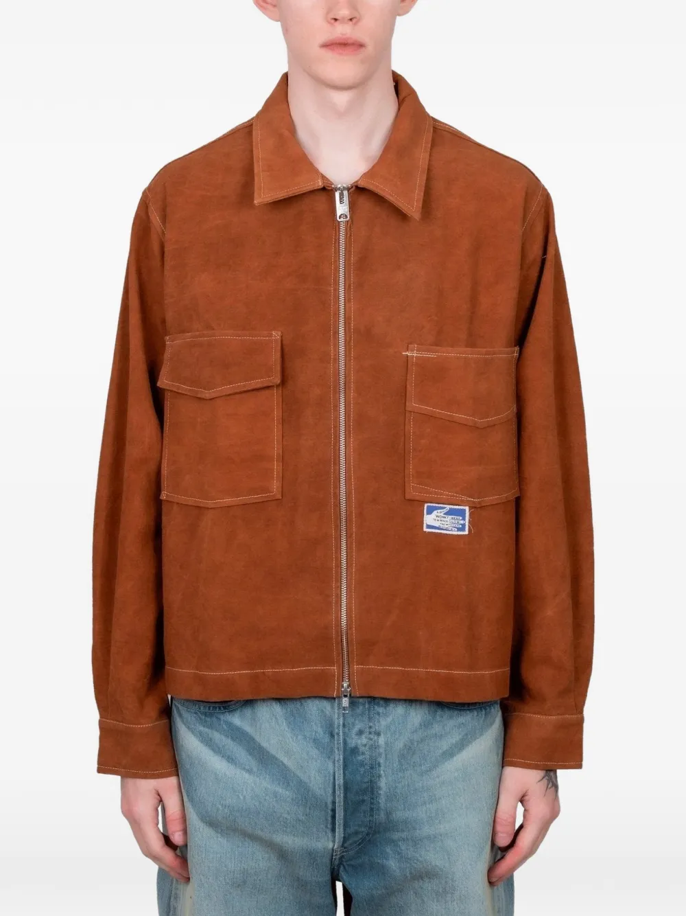 STORY mfg. 555 pockets zip-up jacket | Brown | Image 1