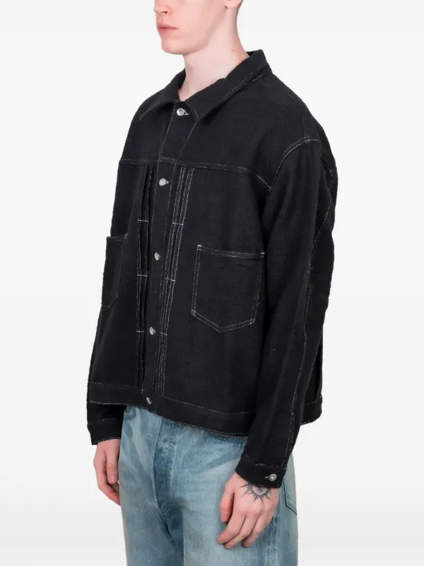 STORY mfg. Sundae contrast-stitching Jacket | Black | FARFETCH OM
