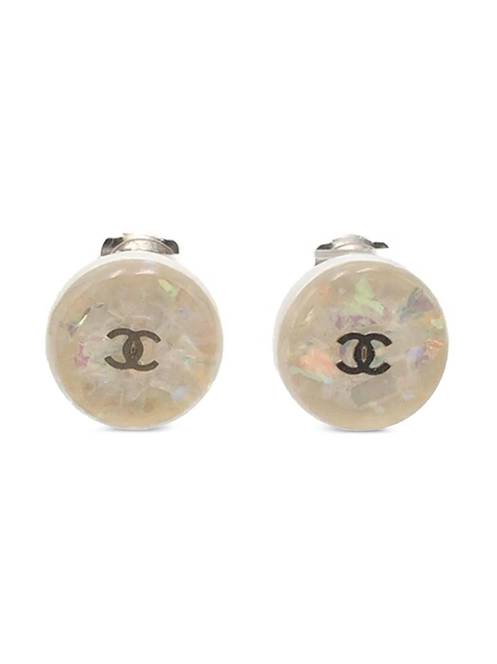 CHANEL Pre-Owned 1999 CC Resin Clip On Earrings costume earrings - Bianco