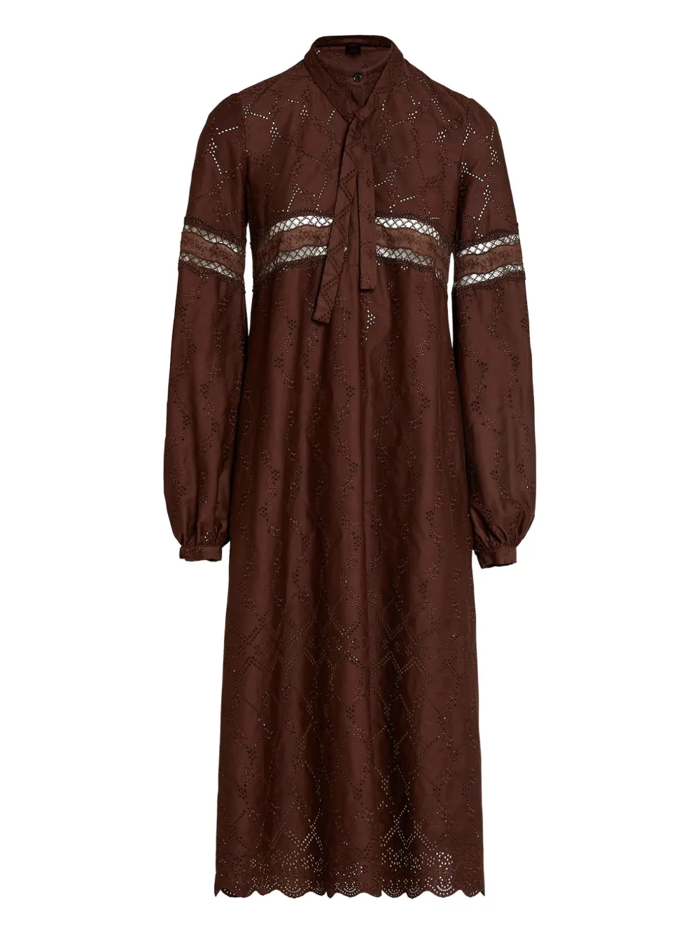 Giambattista Valli robe mi-longue à col noué | marron | Image 1