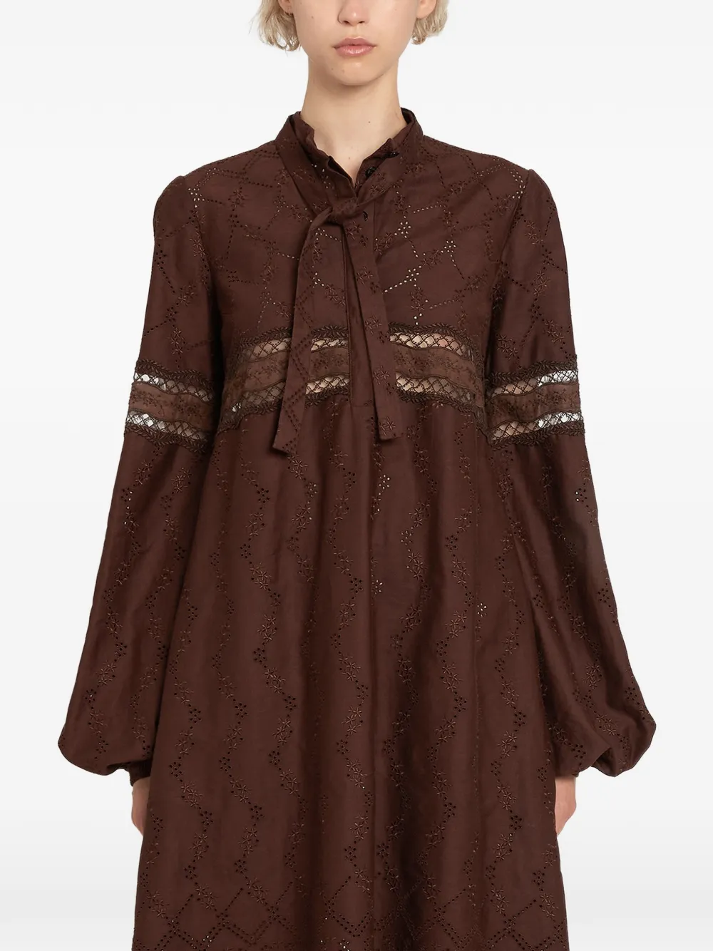 Tie-Neck Midi Dress