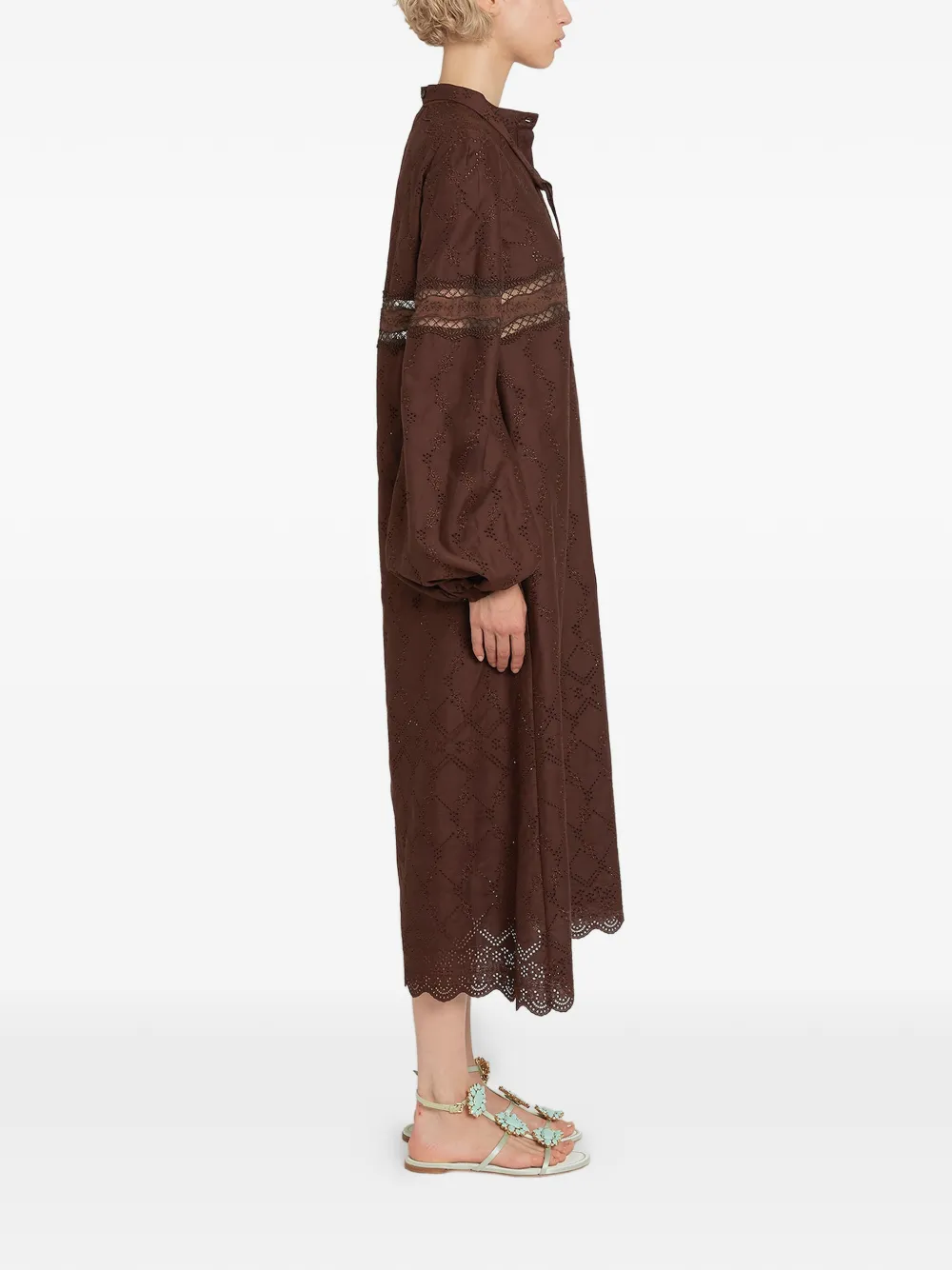 Tie-Neck Midi Dress