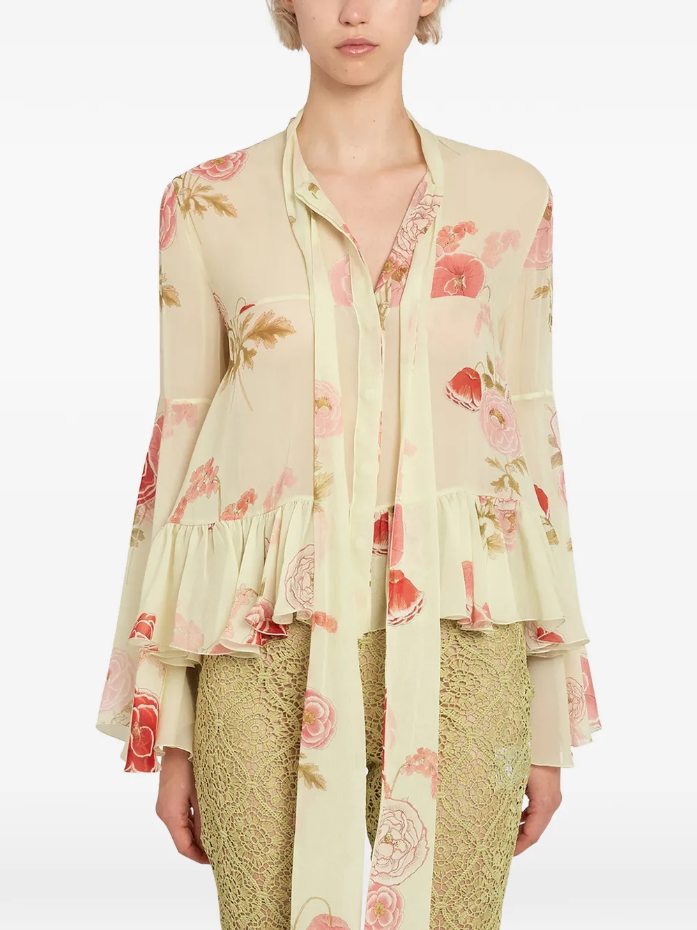 Giambattista Valli ruffled floral blouse | Blouses | Image 2