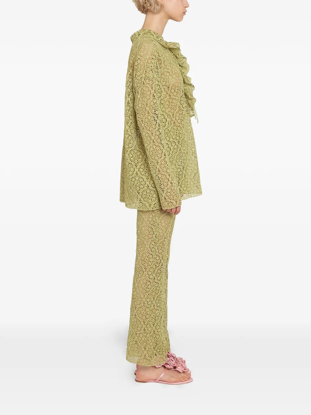Giambattista Valli Broek met kant Groen