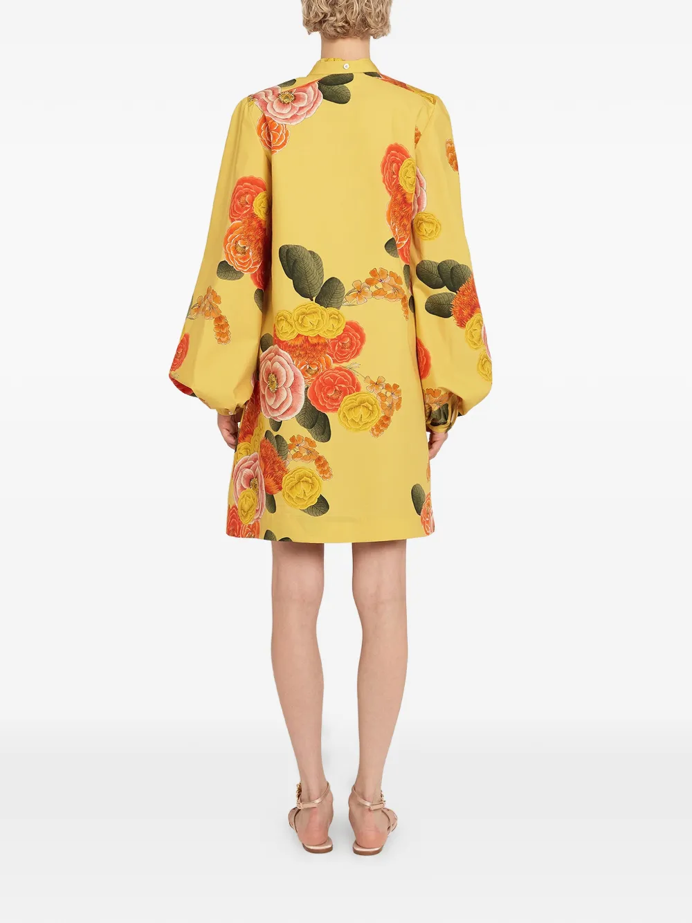 Tie-Neck Floral Dress