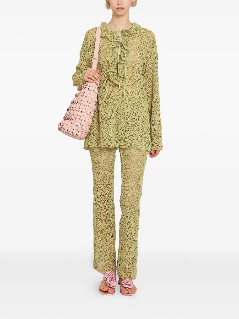 Giambattista Valli Blouse met ruches - Groen