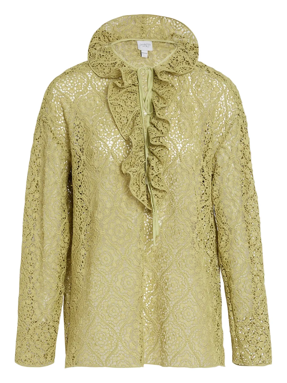 Giambattista Valli ruffled lace blouse - Green