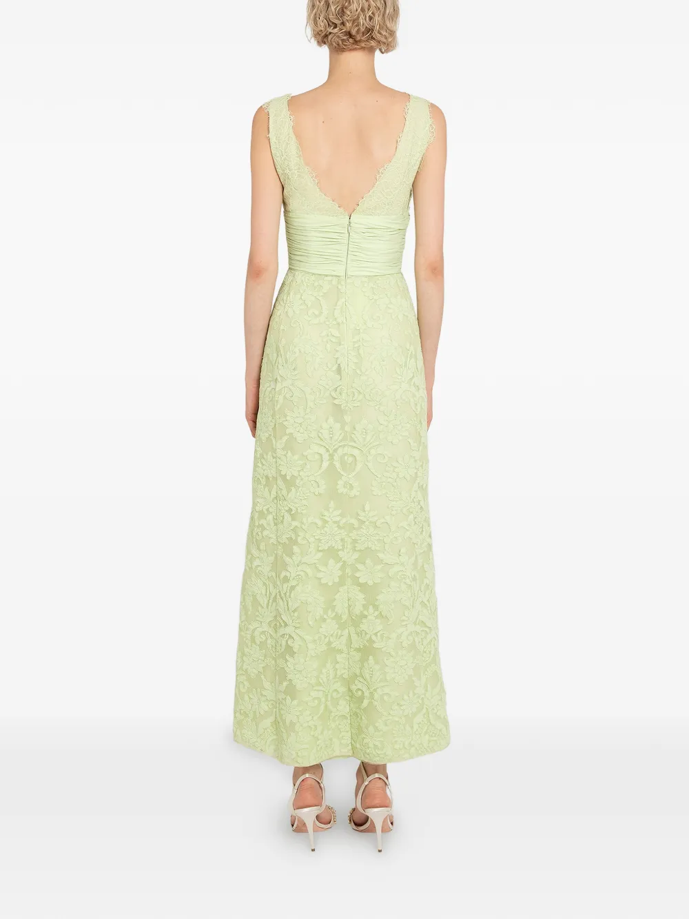 Lace Bow-Detail Maxi Dress