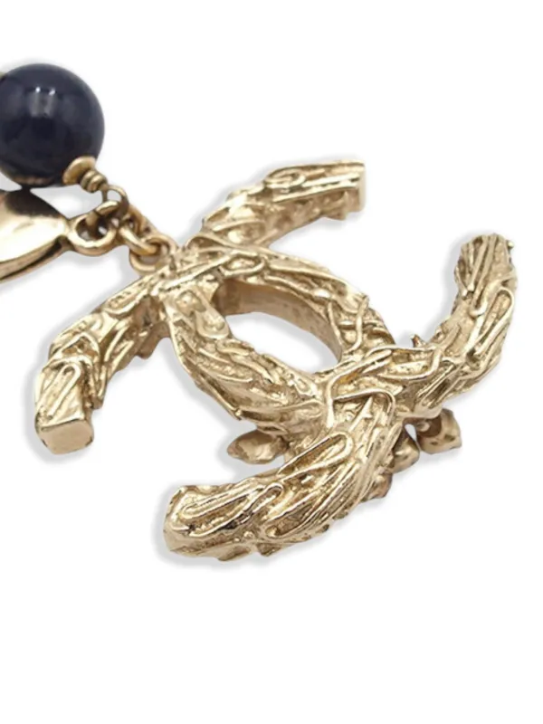 CHANEL Pre-Owned 2014 ゴールドプレーテッド フォーパールビーズ ココ