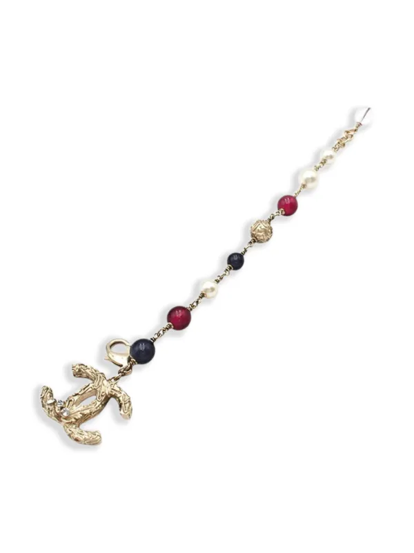 CHANEL Pre-Owned 2014 ゴールドプレーテッド フォーパールビーズ ココ