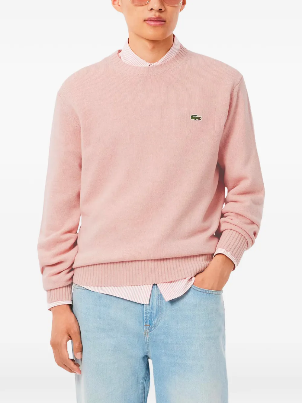 Lacoste Wollen trui met ronde hals - Roze