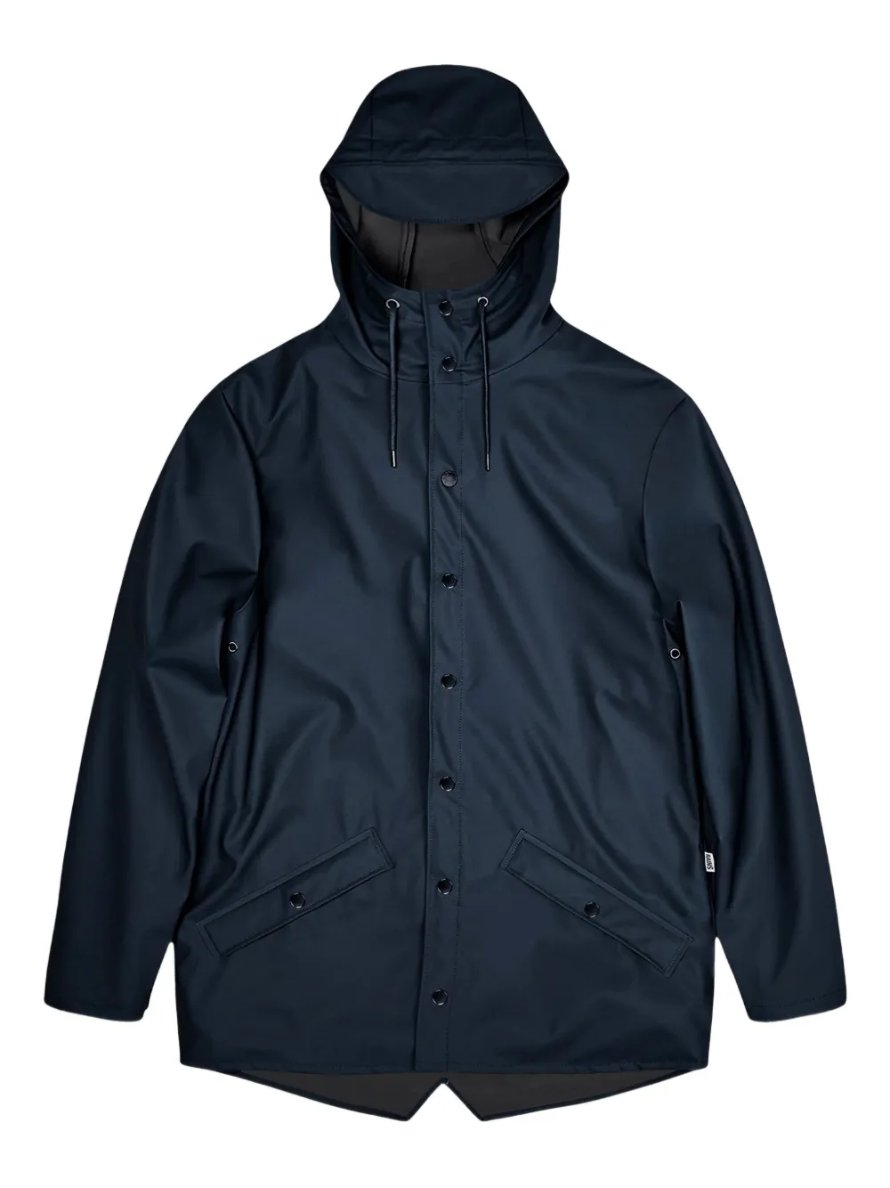 Rains Hooded Pocket Rain Jacket In Blue