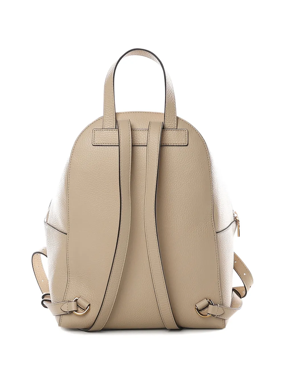 Coccinelle flap-pocket leather backpack - Beige