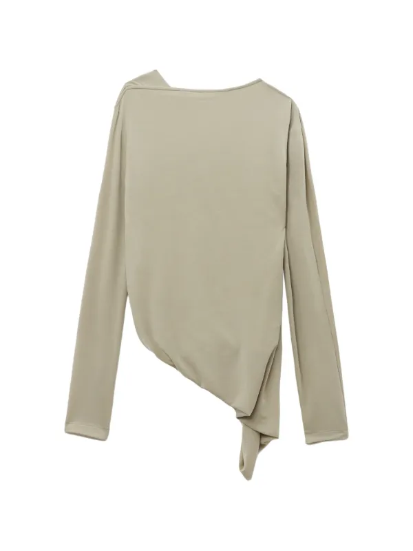 Helmut Lang Asymmetric Draped Top | Neutrals | FARFETCH