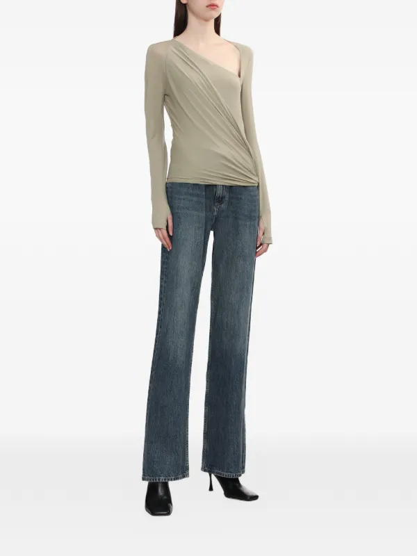 Helmut Lang Asymmetric Draped Top | Neutrals | FARFETCH
