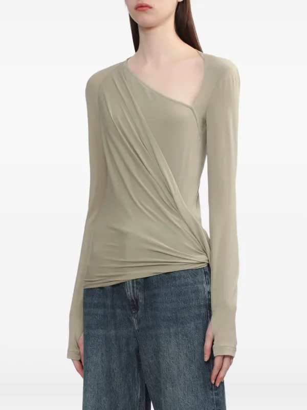 Helmut Lang Asymmetric Draped Top | Neutrals | FARFETCH