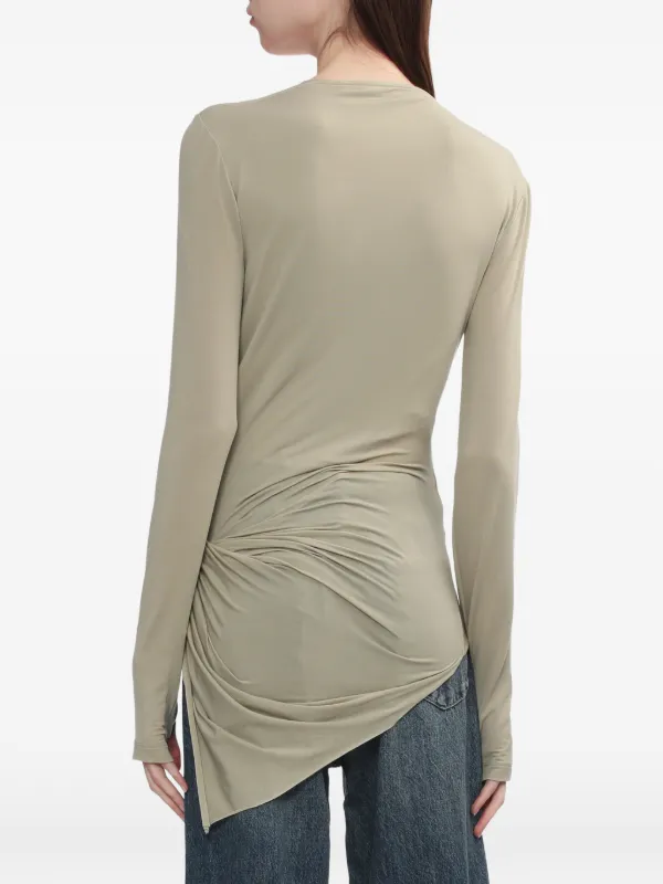 Helmut Lang Asymmetric Draped Top | Neutrals | FARFETCH