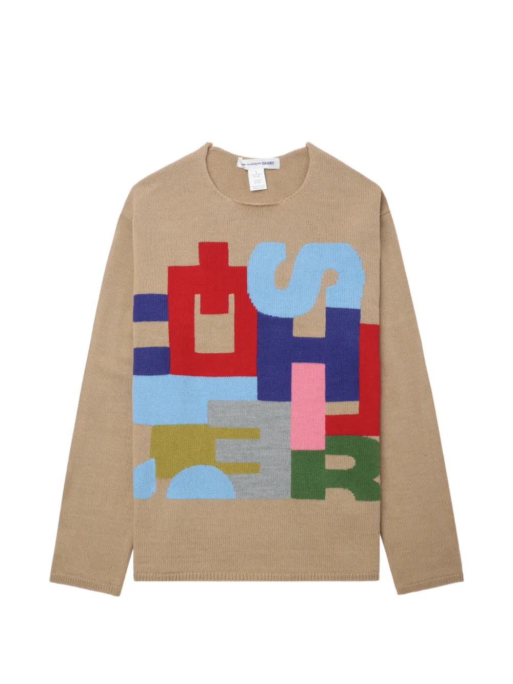 Comme Des Garçons Shirt letters-detail sweater - Toni neutri