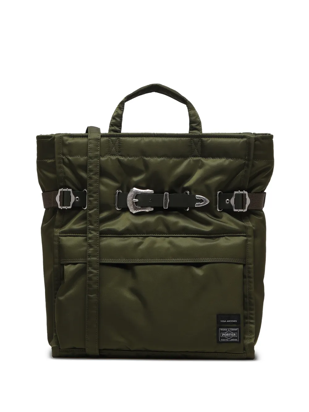 Toga padded buckle-detail messenger bag - Verde