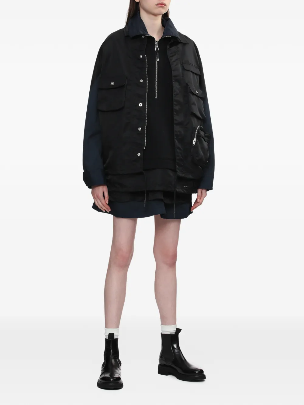 Toga pocket-detail drawstring mini skirt - Zwart