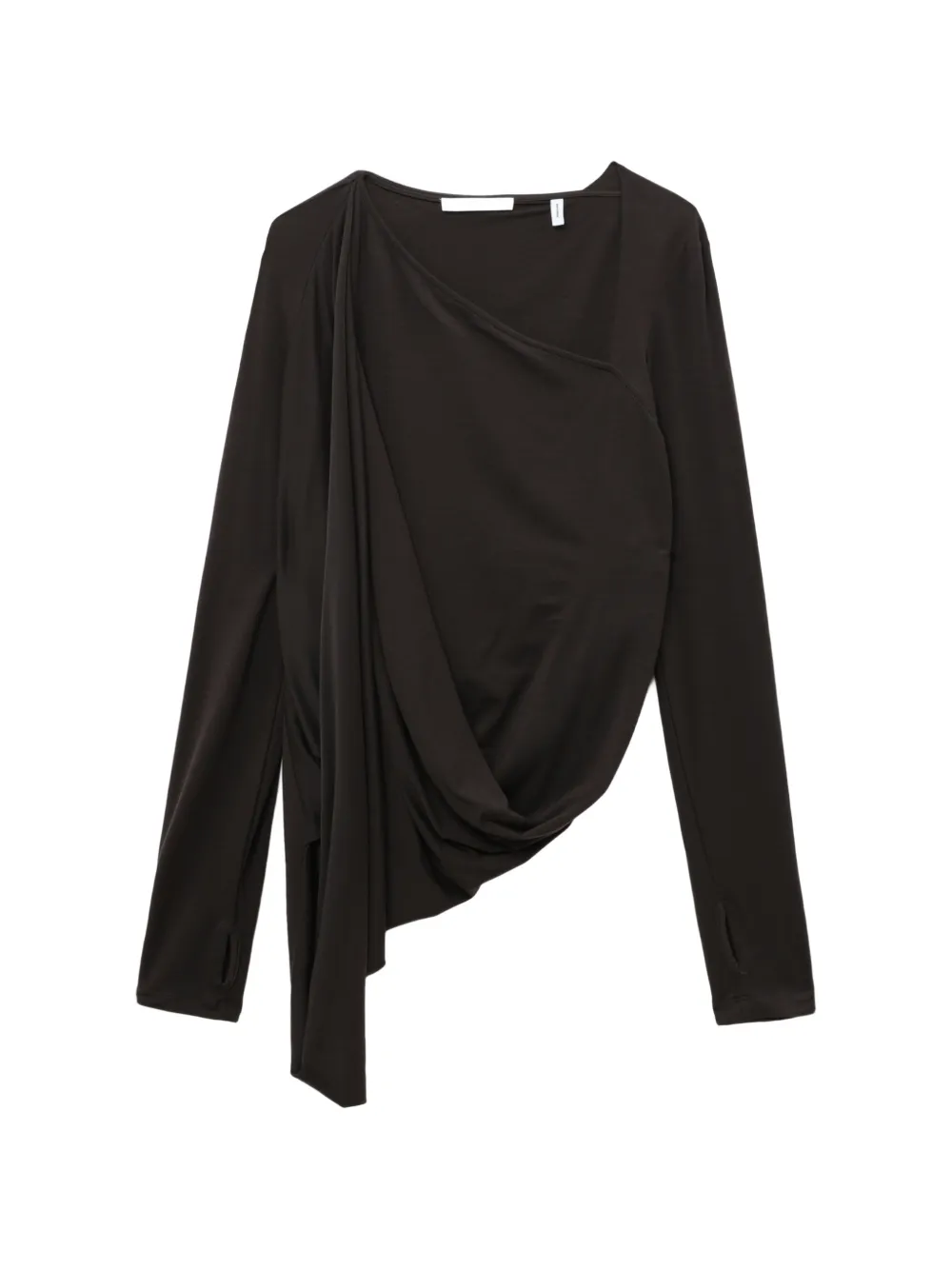 Helmut Lang asymmetric draped top - Marrone