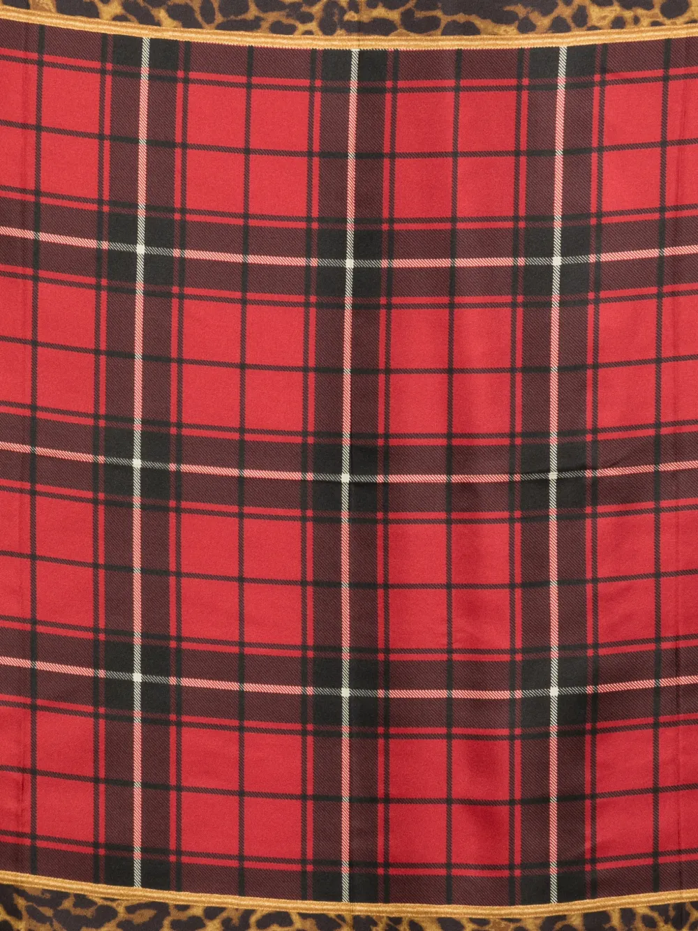 Lauren Ralph Lauren Sjaal met luipaardprint en tartan ruit - Rood