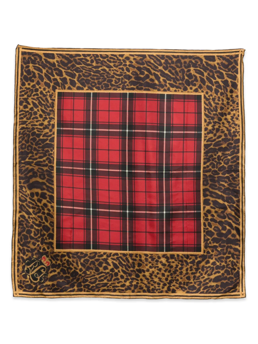 Lauren Ralph Lauren leopard-print tartan-print scarf - Rot