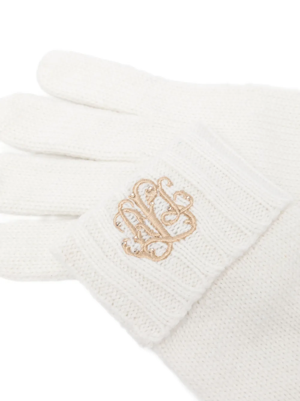 Lauren Ralph Lauren Gebreide handschoenen met borduurwerk Wit