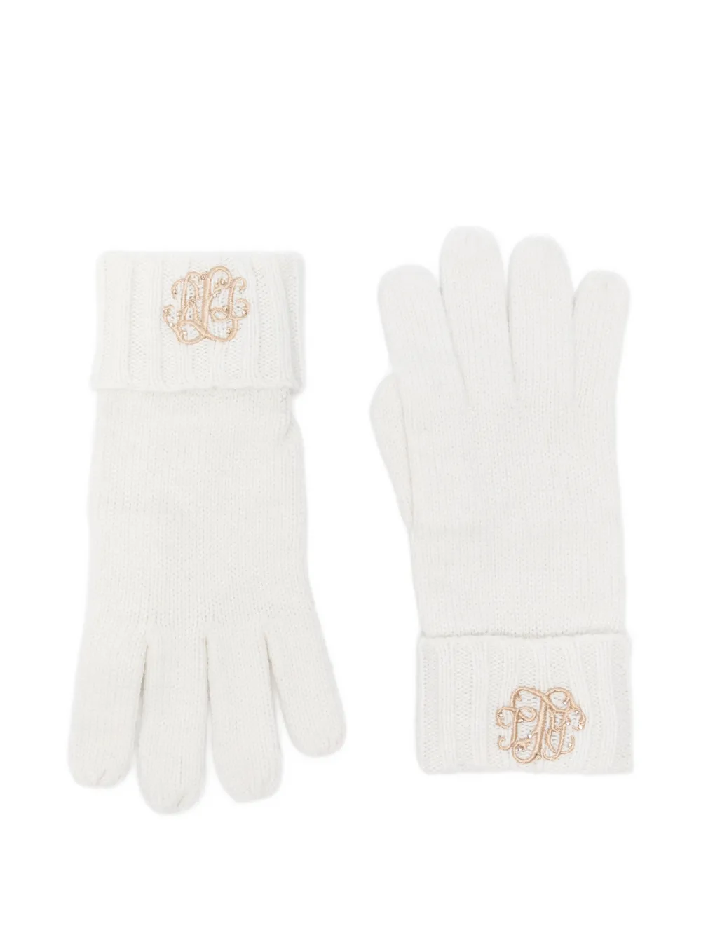 Lauren Ralph Lauren Guanti con ricamo - Bianco