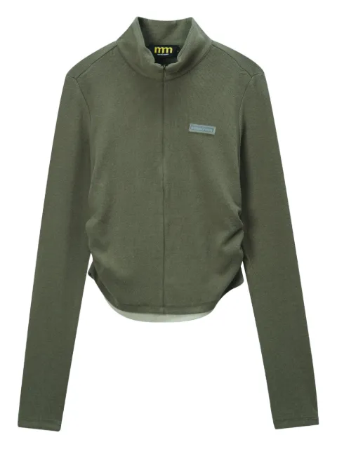 Mini Cream high-neck ruched sweater