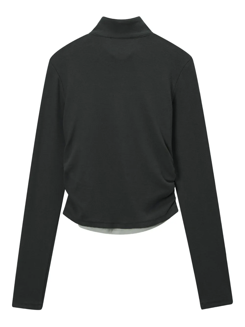 Mini Cream Ruched Long-sleeve Jacket In Black
