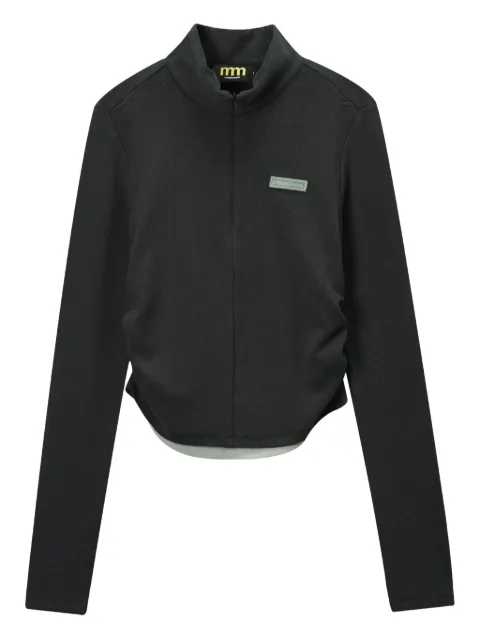 Mini Cream ruched long-sleeve jacket