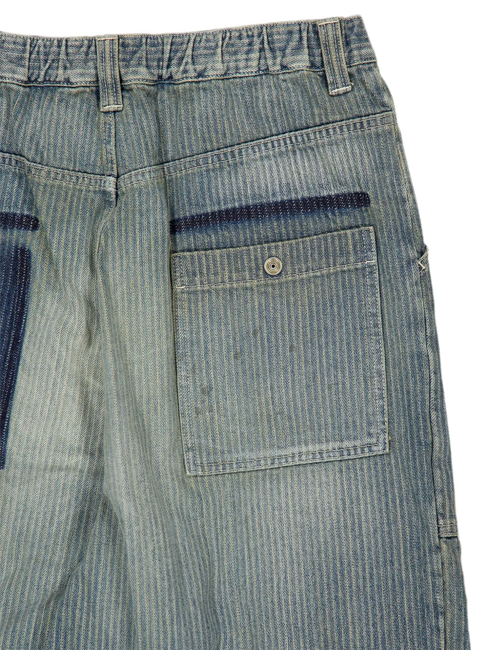 Maison MIHARA YASUHIRO Gestreepte jeans met verfspatten Blauw