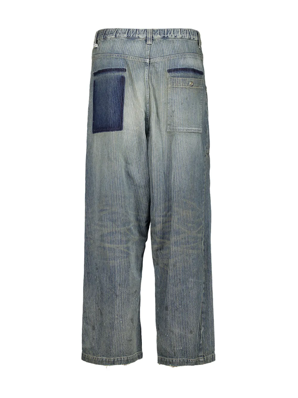 Maison MIHARA YASUHIRO Gestreepte jeans met verfspatten Blauw