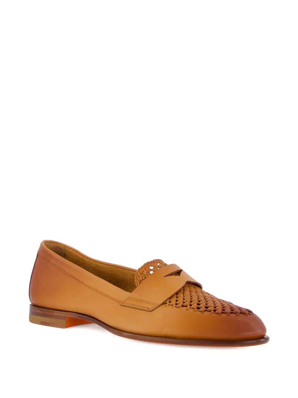 Santoni Leren loafers Bruin