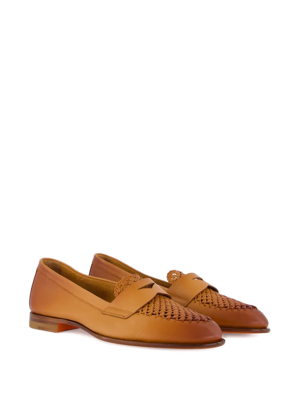 Santoni Leren loafers Bruin