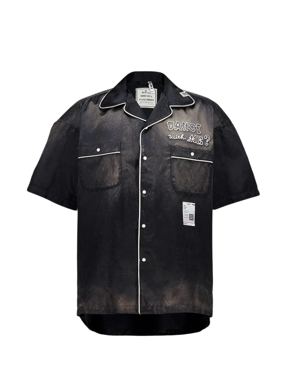 Maison MIHARA YASUHIRO sun-fade embroidered shirt - Schwarz