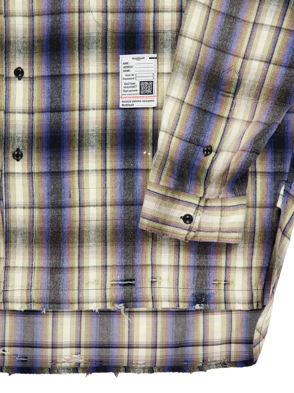 Maison MIHARA YASUHIRO Geruit katoenen blouse Beige