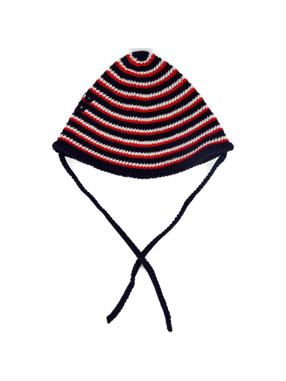 Miu Miu striped crochet-knit beanie hat - Blau