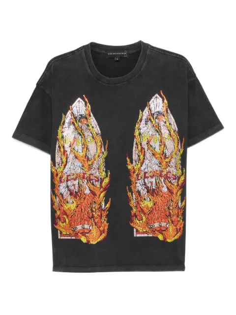 Who Decides War rhinestone flame T-shirt