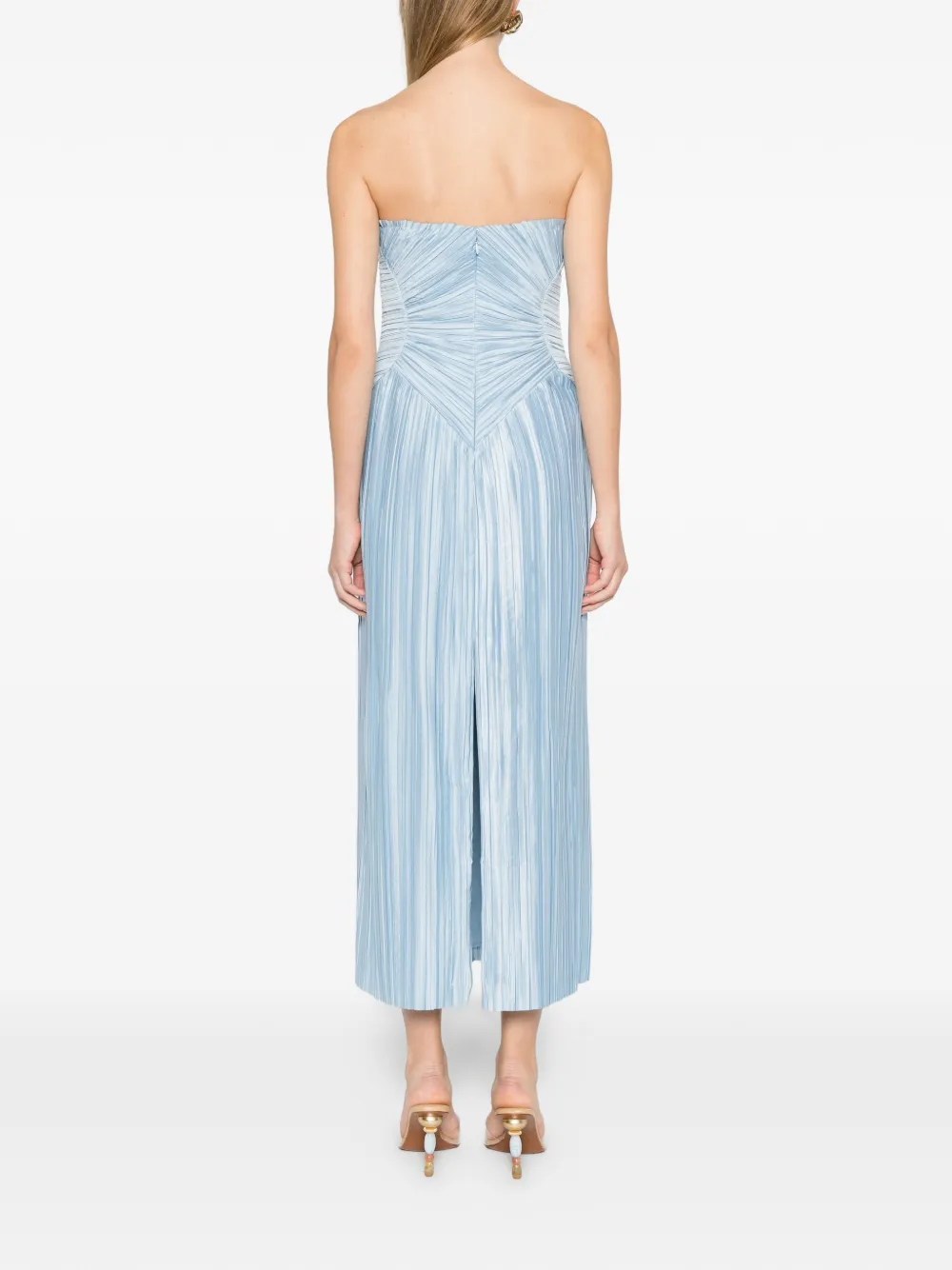 Ashika Ruched Pleated Midi Dress