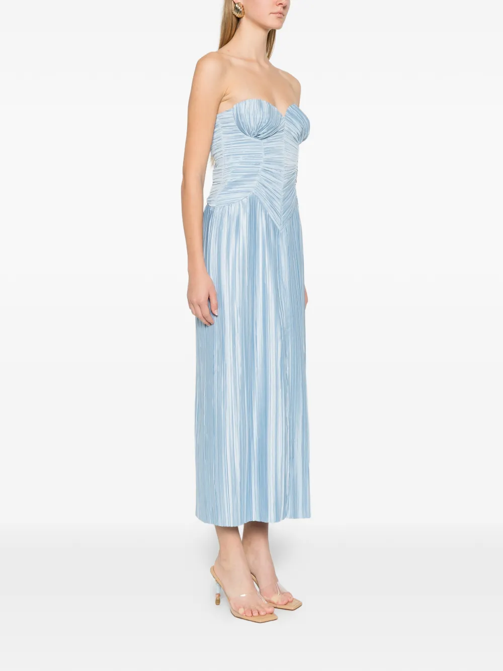 Ashika Ruched Pleated Midi Dress