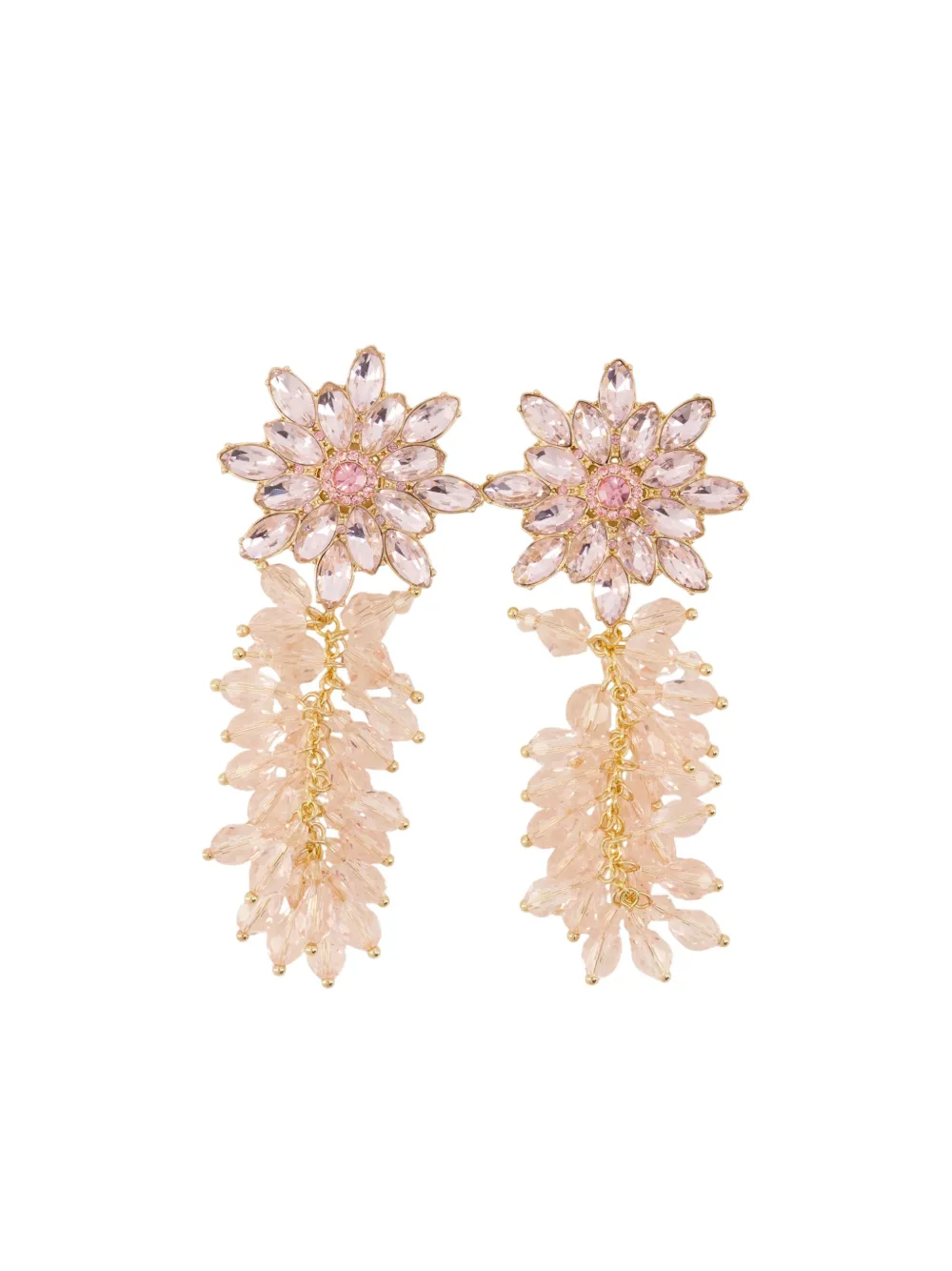 Self-Portrait flower-cluster earrings - Oro