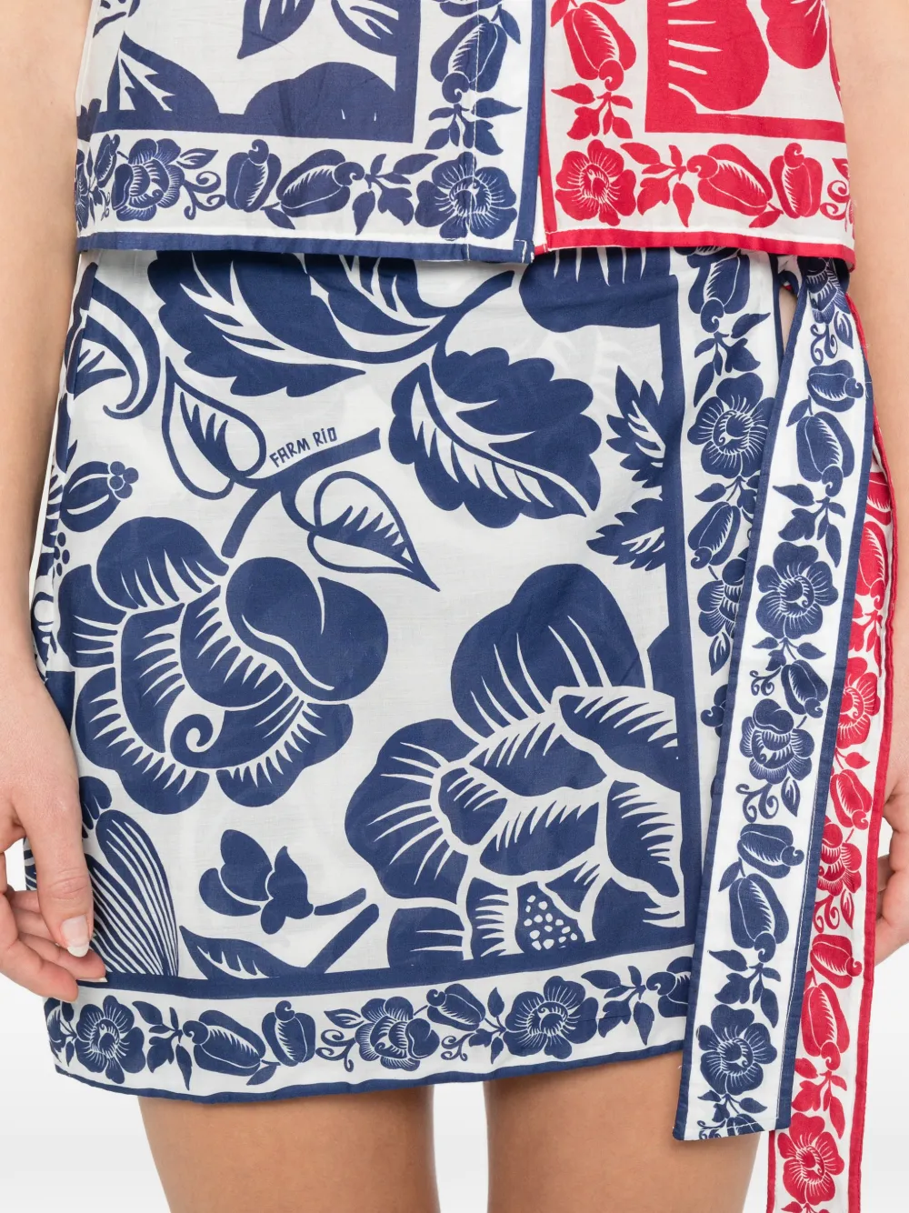 Floral-Print Tie Skirt