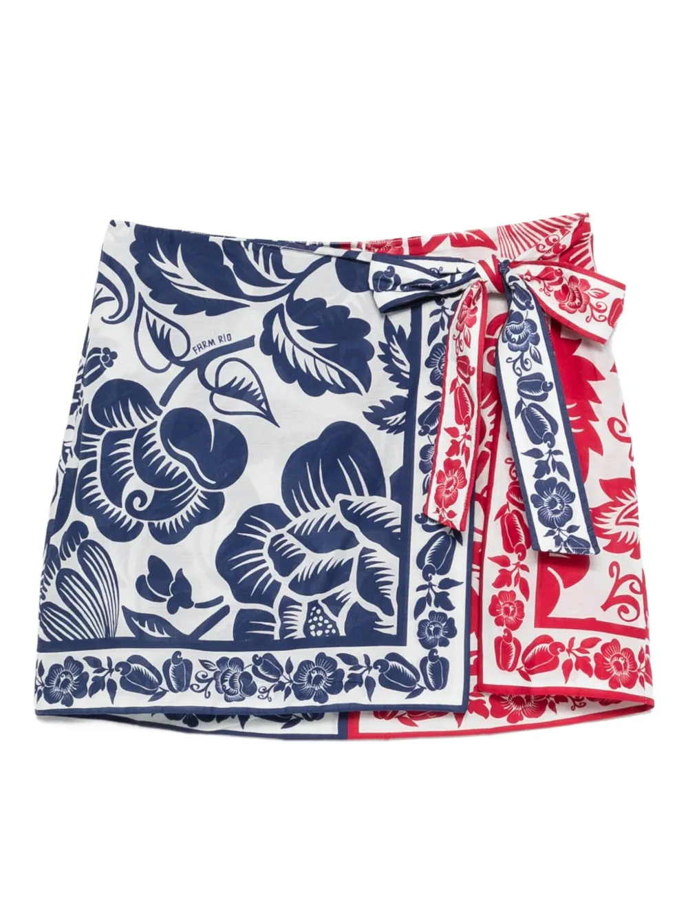 FARM Rio floral-print tie skirt - Blu