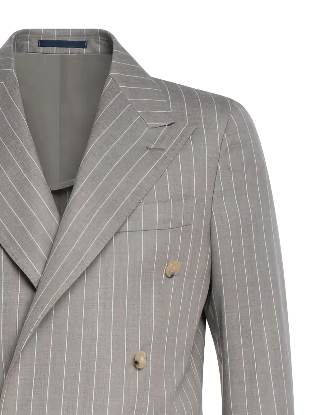  Franzese Collection Double-breasted Pinstripe Suit (set Of Two) - Grey 