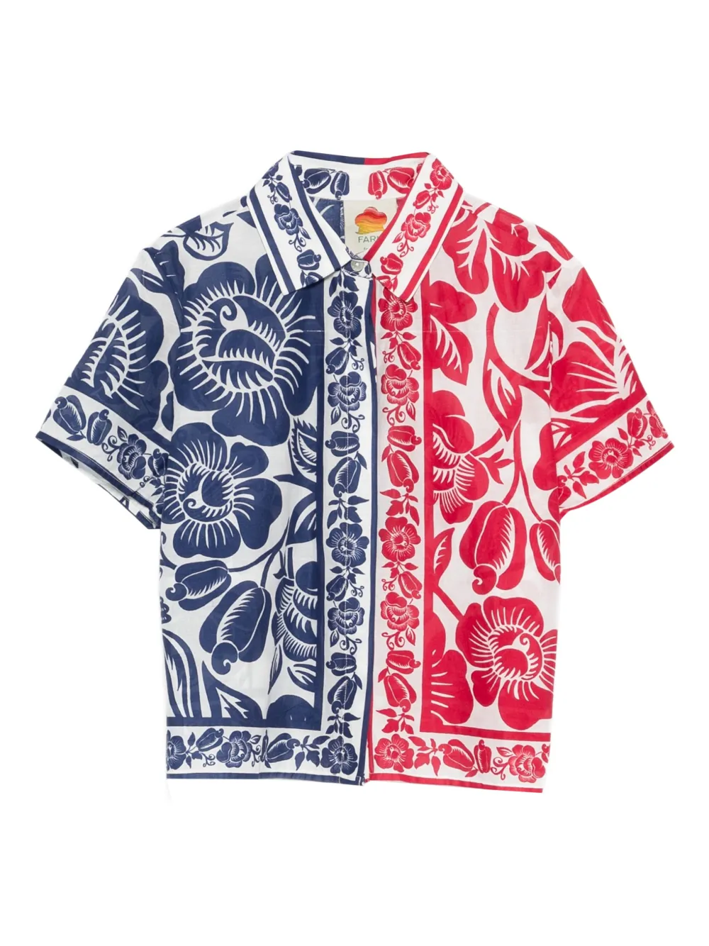 FARM Rio floral-print short-sleeve shirt - Blu