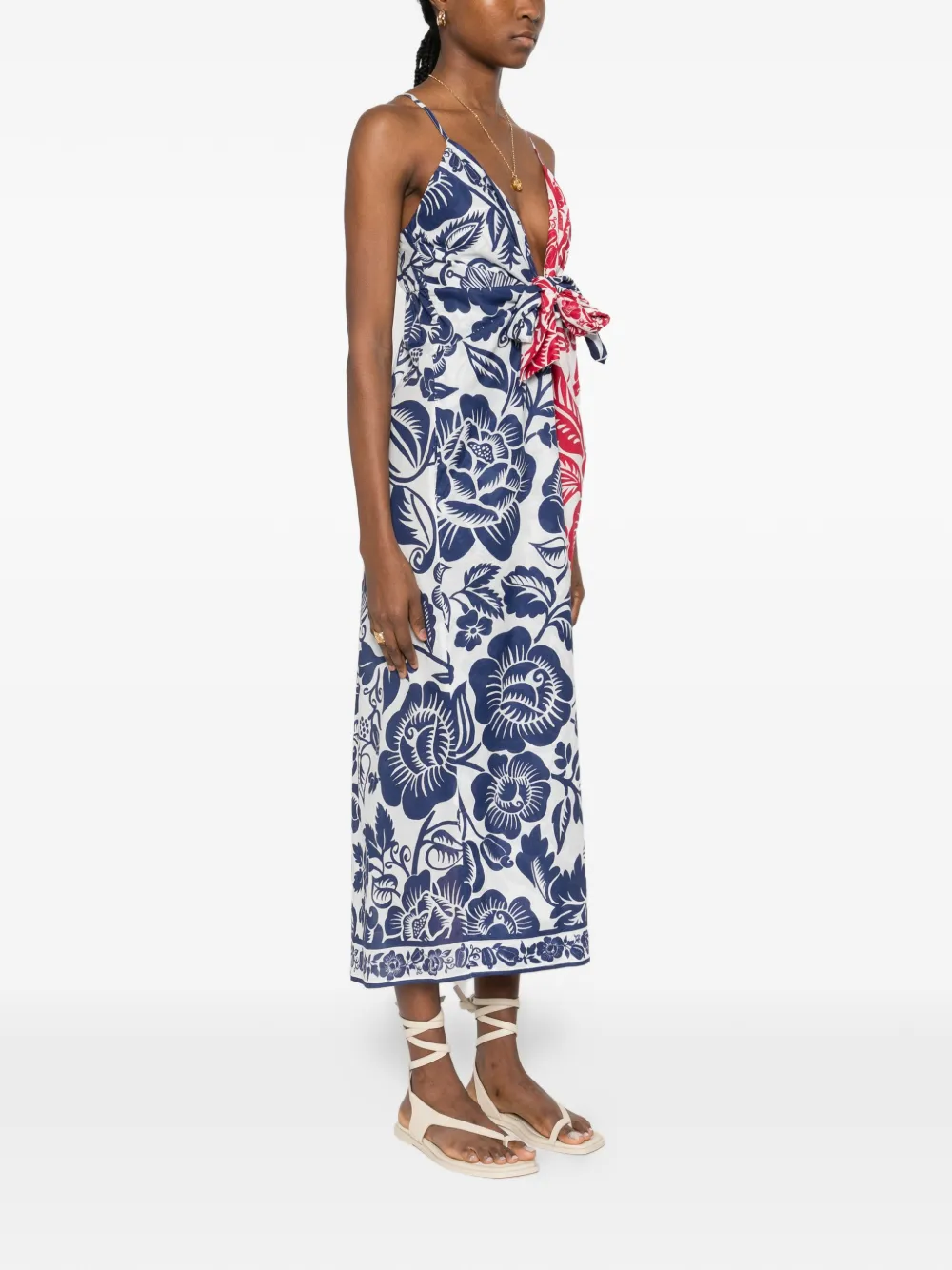 farm rio embroidered front knot dress FARM Rio Short Dress Knot Front